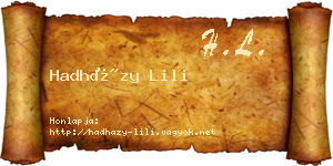 Hadházy Lili névjegykártya