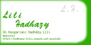 lili hadhazy business card